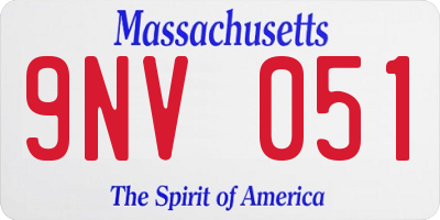 MA license plate 9NV051