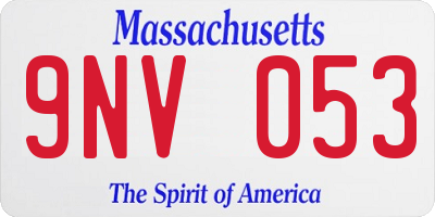 MA license plate 9NV053