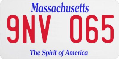 MA license plate 9NV065