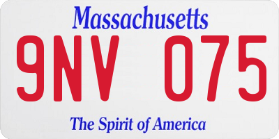 MA license plate 9NV075