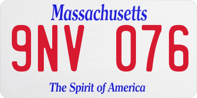 MA license plate 9NV076