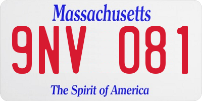 MA license plate 9NV081
