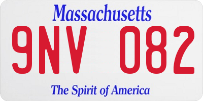 MA license plate 9NV082
