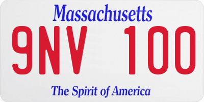 MA license plate 9NV100