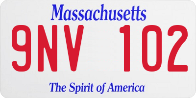 MA license plate 9NV102