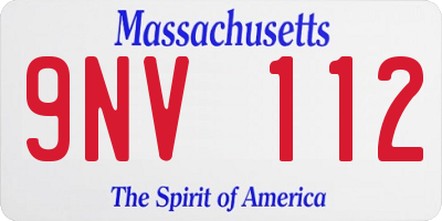 MA license plate 9NV112