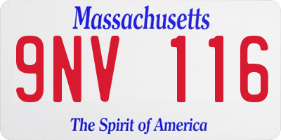 MA license plate 9NV116
