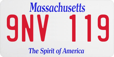 MA license plate 9NV119