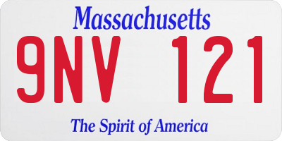 MA license plate 9NV121