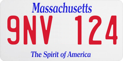 MA license plate 9NV124