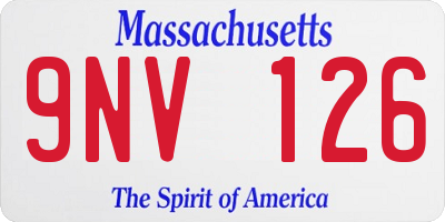 MA license plate 9NV126