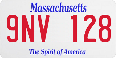 MA license plate 9NV128