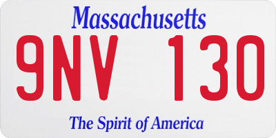 MA license plate 9NV130