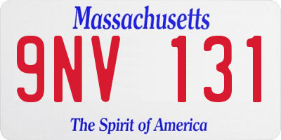 MA license plate 9NV131