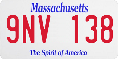 MA license plate 9NV138