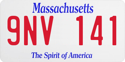 MA license plate 9NV141