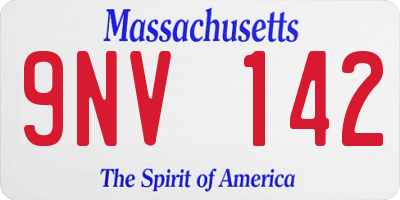 MA license plate 9NV142