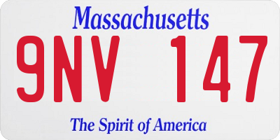 MA license plate 9NV147
