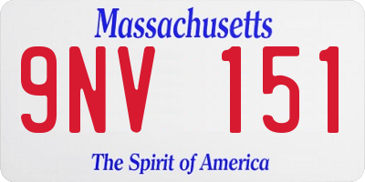 MA license plate 9NV151