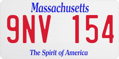 MA license plate 9NV154