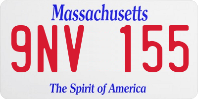 MA license plate 9NV155