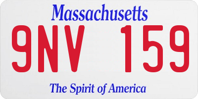 MA license plate 9NV159