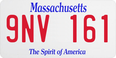 MA license plate 9NV161