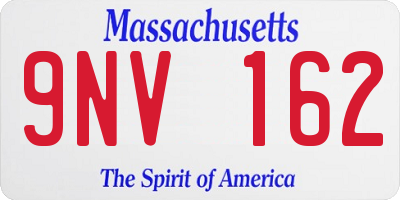 MA license plate 9NV162