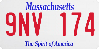 MA license plate 9NV174