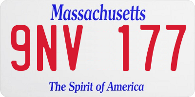 MA license plate 9NV177
