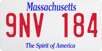 MA license plate 9NV184
