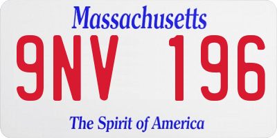 MA license plate 9NV196