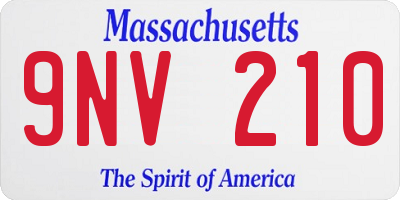 MA license plate 9NV210