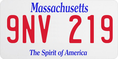 MA license plate 9NV219