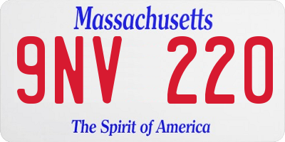 MA license plate 9NV220