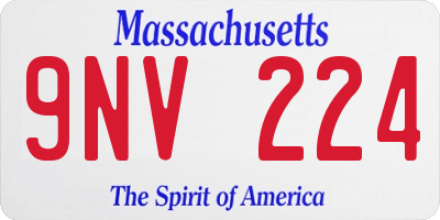 MA license plate 9NV224