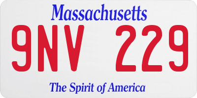 MA license plate 9NV229