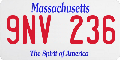 MA license plate 9NV236