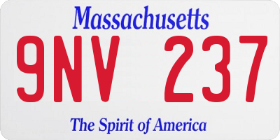 MA license plate 9NV237