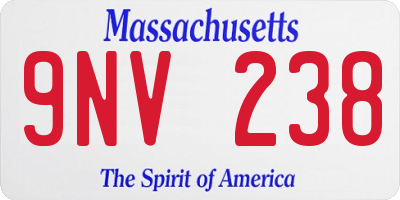 MA license plate 9NV238