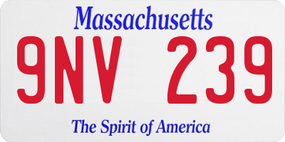 MA license plate 9NV239