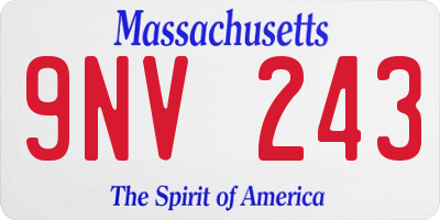 MA license plate 9NV243