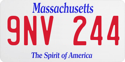 MA license plate 9NV244