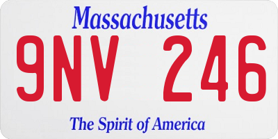 MA license plate 9NV246
