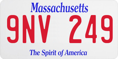 MA license plate 9NV249