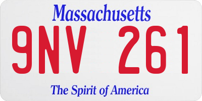 MA license plate 9NV261