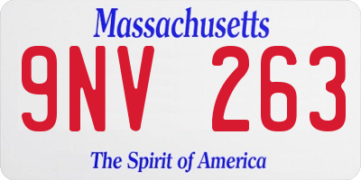 MA license plate 9NV263