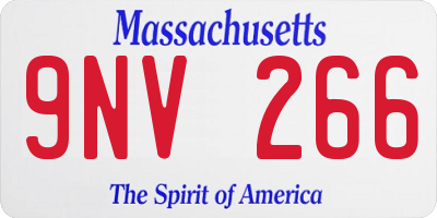 MA license plate 9NV266