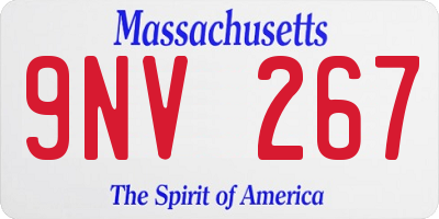 MA license plate 9NV267