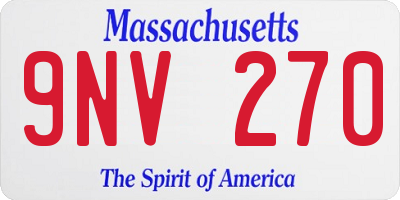 MA license plate 9NV270